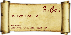 Helfer Csilla névjegykártya
